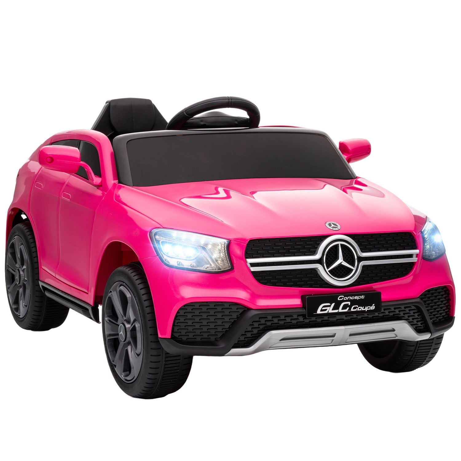 Elbil för barn, 12V, Fjärrkontroll, LED, Musik, Rosa