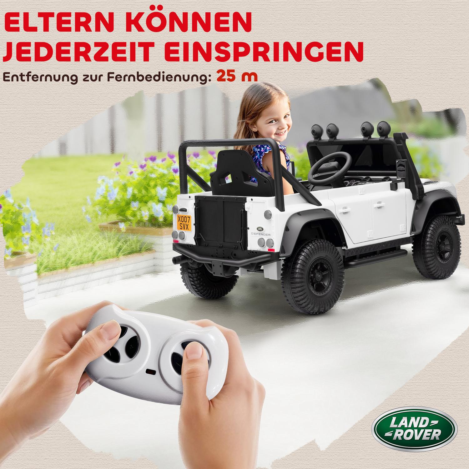 Elbil för barn, 12V batteri, Fjärrkontroll, Vit