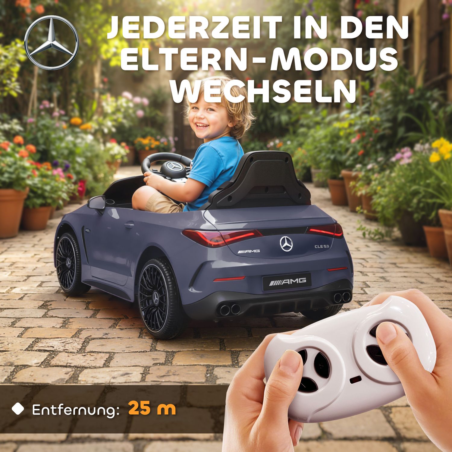 Elbil för barn, Mercedes-design, 12V, fjärrkontroll