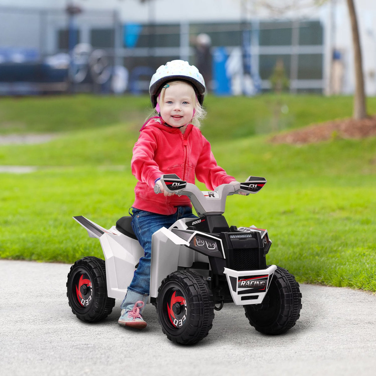 Elektrická dětská čtyřkolka – 6V, 2,5 km/h, 1,5–3 roky, bílá