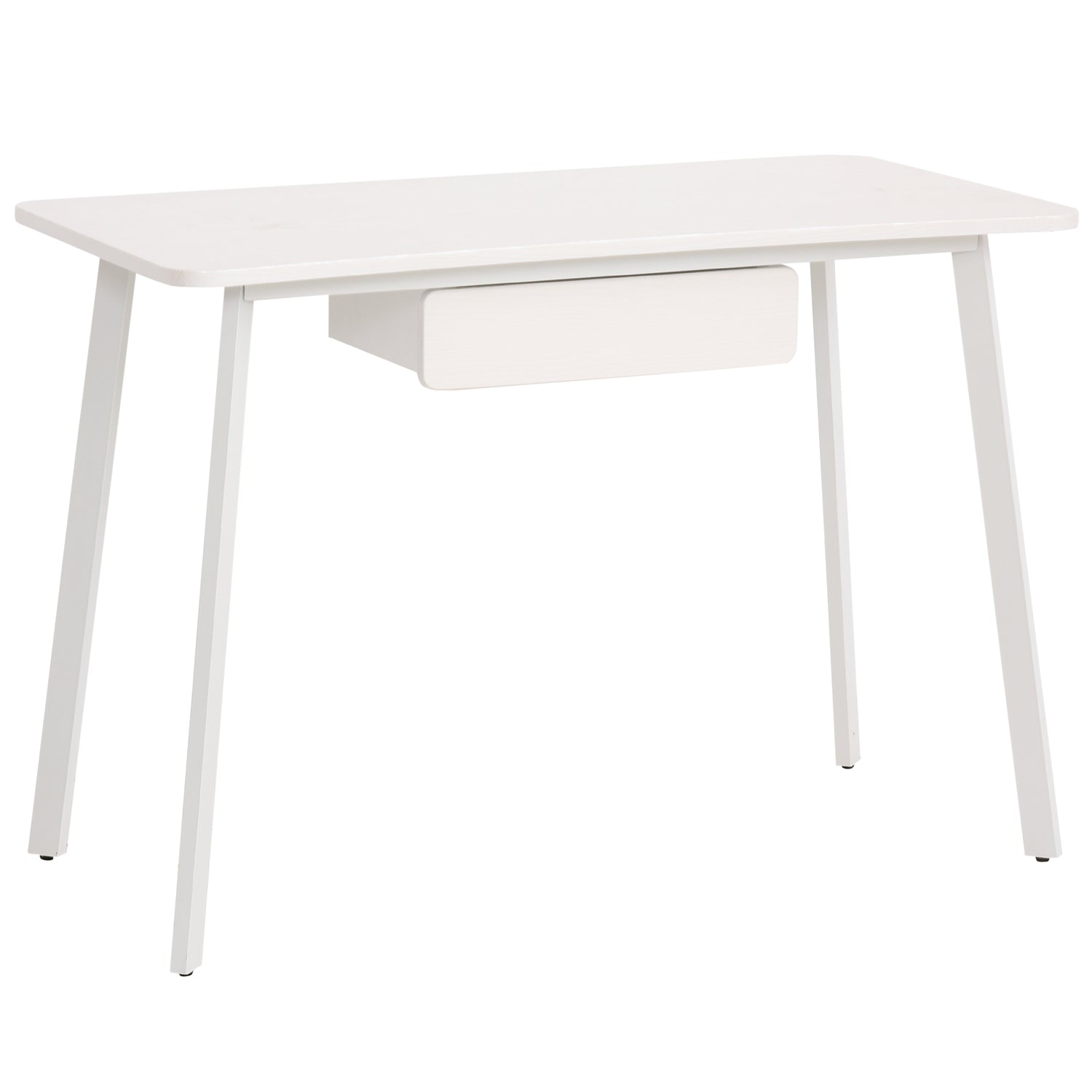 Elegant vitt kontorsbord med lådor, MDF & stål, 120x60x76 cm