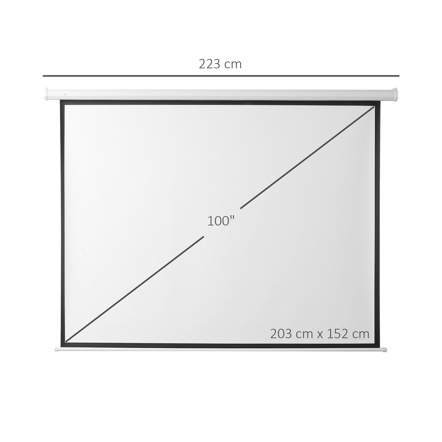 Elektrické projekční plátno 4:3, 203x152 cm, s dálkovým ovládáním