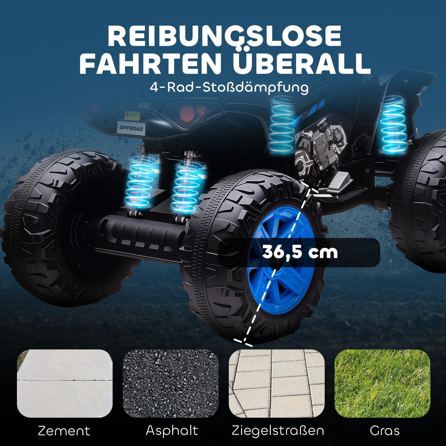 Elektrisk fyrhjuling för barn, 24V, 4 hjul, USB, MP3, 6,5 km/h