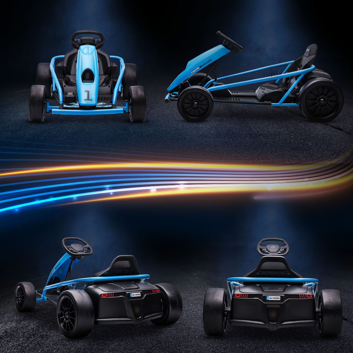 Elektrisk gokart för barn 24V med musik & säkerhetsbälte