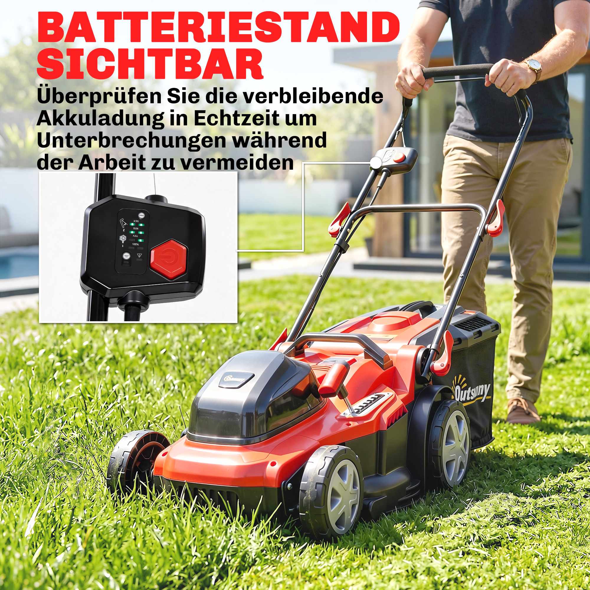 Elektrisk gräsklippare, 40 cm kniv, 36V borstlös motor