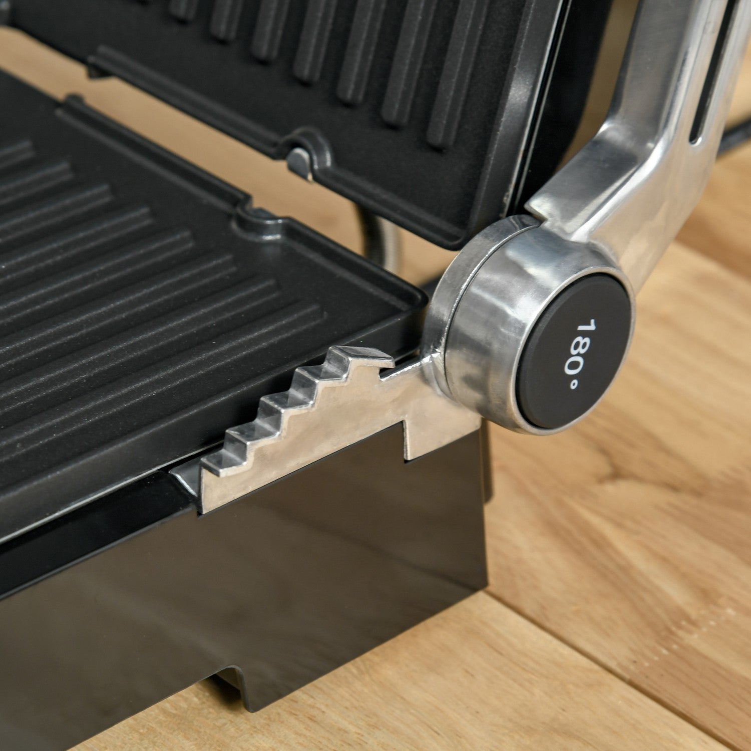 Elektrisk kontaktgrill, 2000W, ställbar termostat, hopfällbar