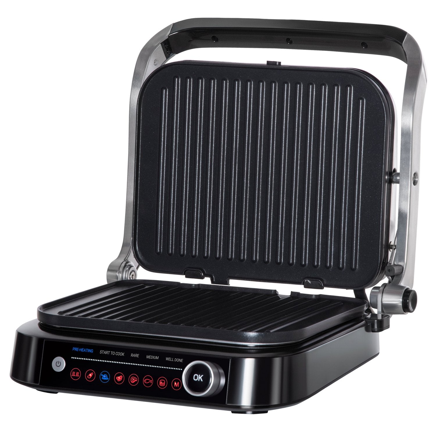 Elektrisk kontaktgrill, 2100W, hopfällbar, 8 tillagningslägen