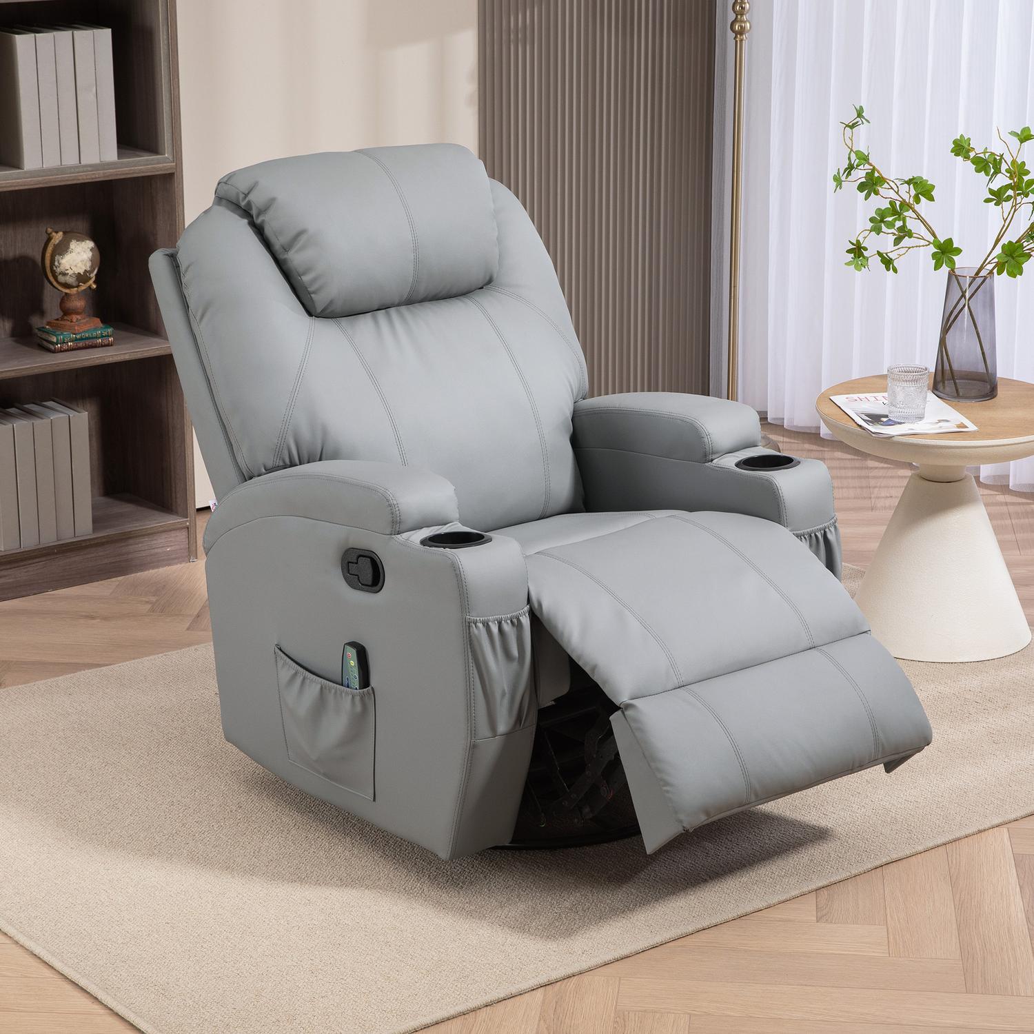Elektrisk massagefåtölj med vrid- och vippfunktioner
