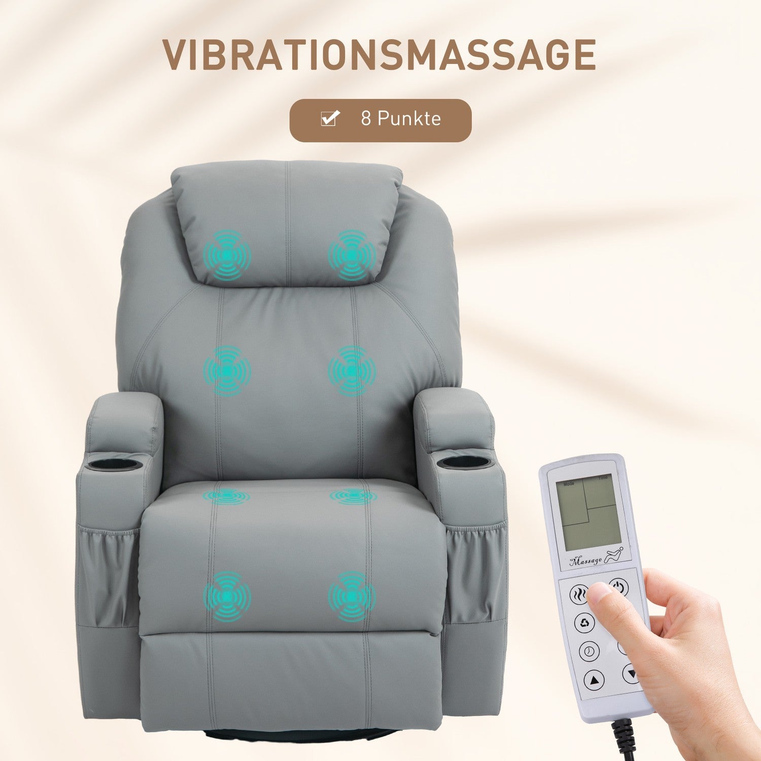 Elektrisk massagefåtölj med vrid- och vippfunktioner