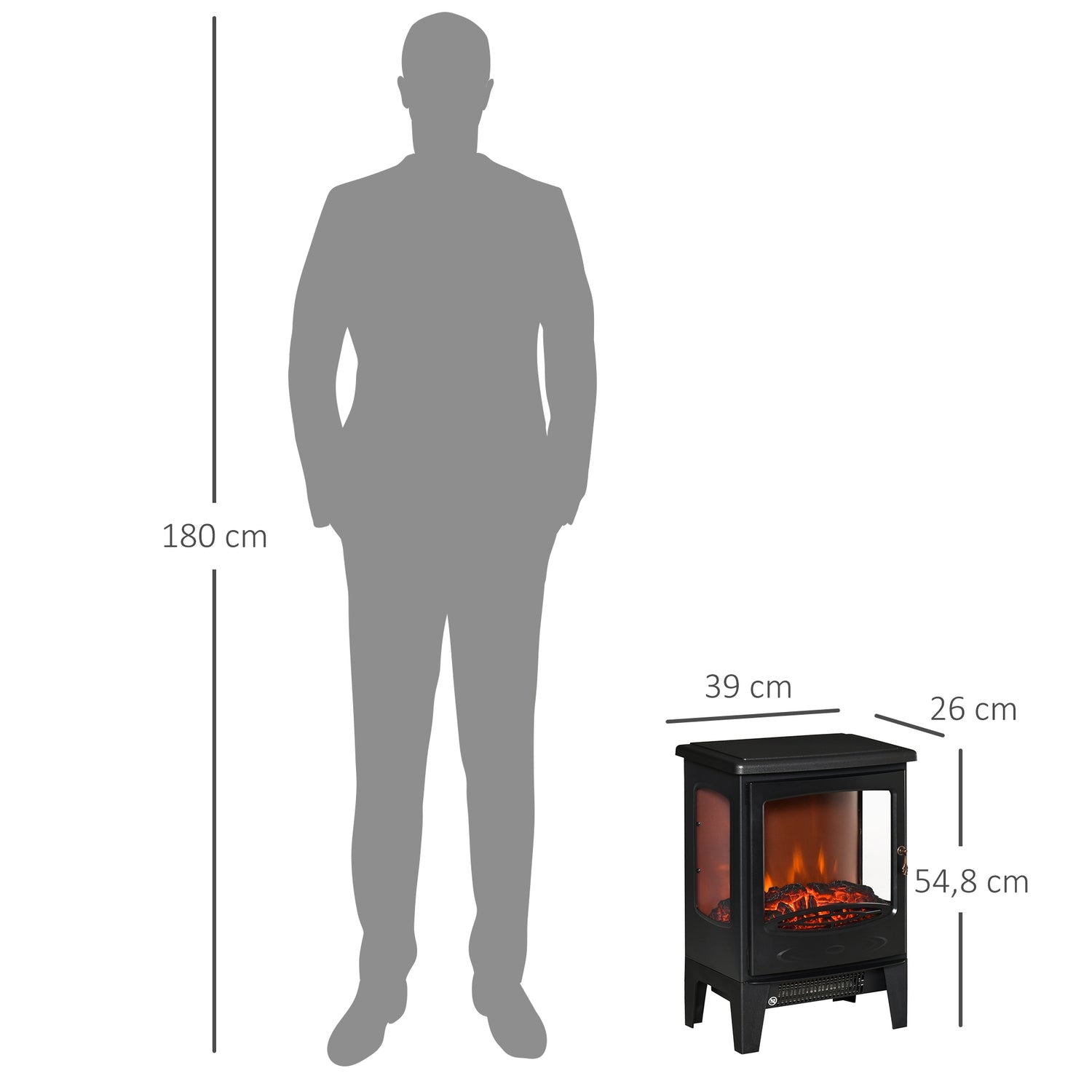 Elektrisk spisvärmare, 900W/1800W, 3-sidig vy