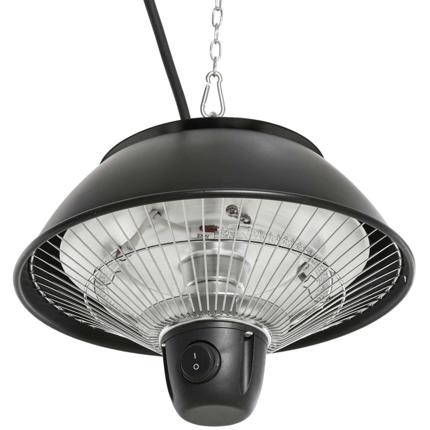 Elektrisk takvärmare 600W, svart aluminium, uteplatsanvändning