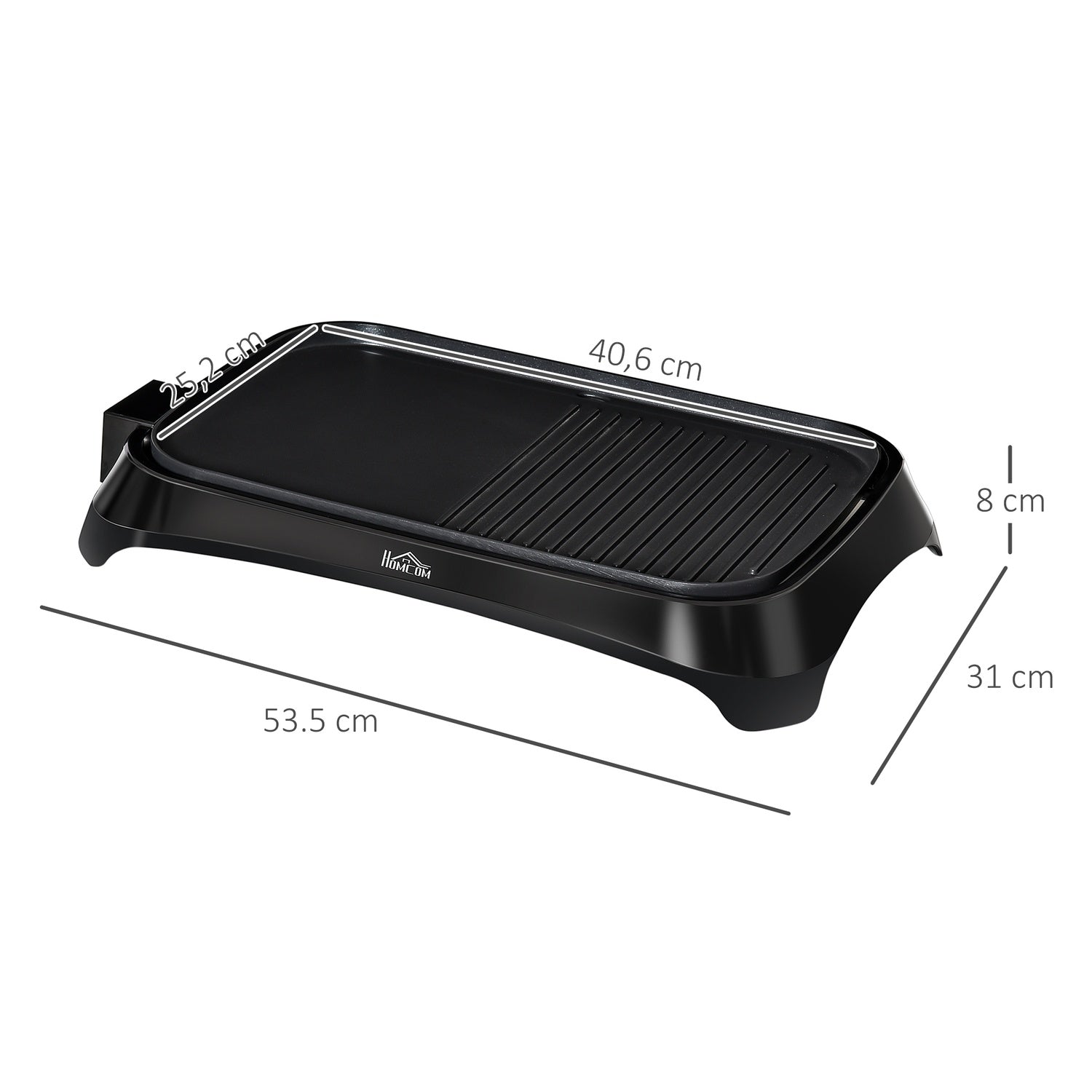 Elgrill, non-stick tallrik, justerbar termostat, 1600W