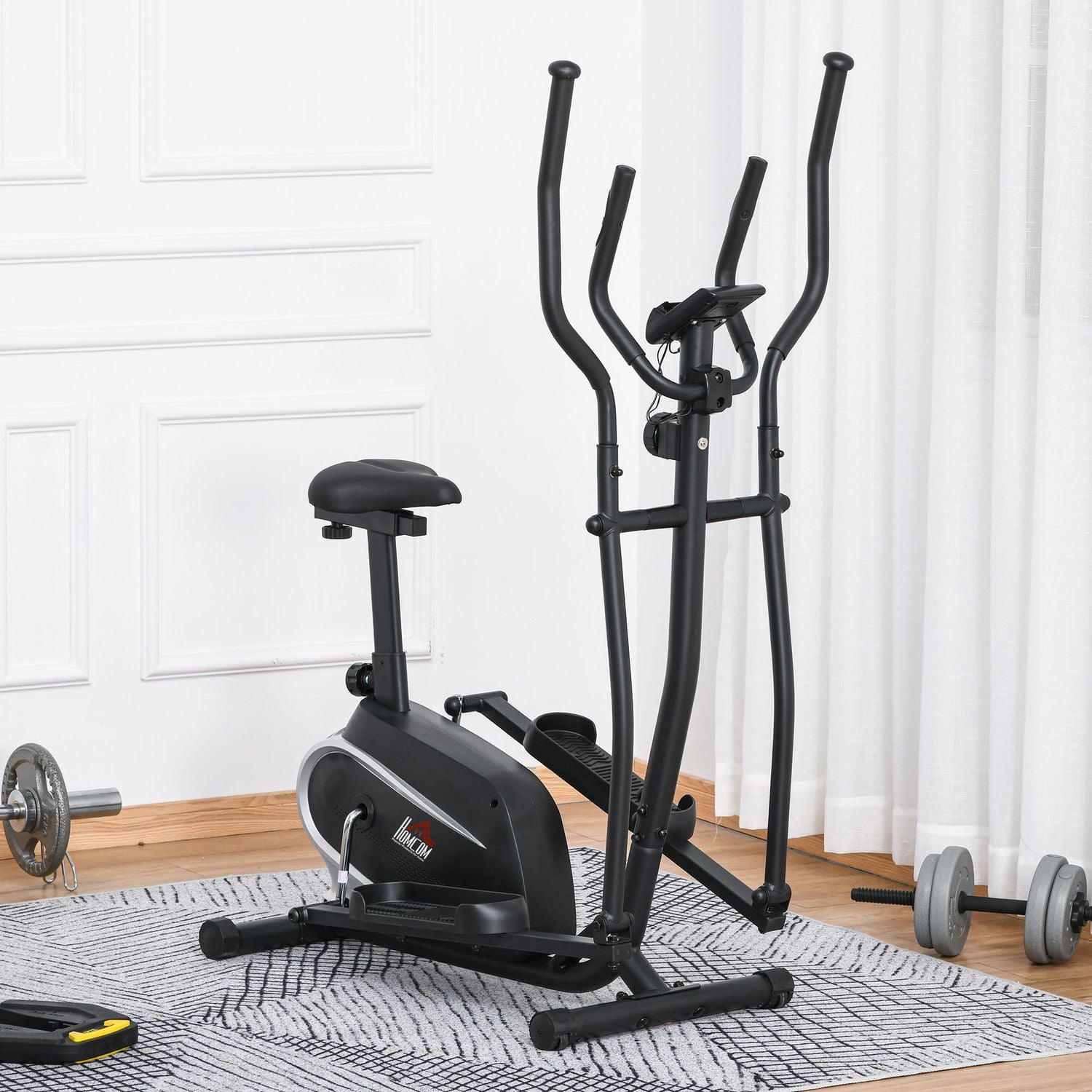 Elliptisk motionscykel, LCD-skärm, justerbart säte, 8 nivåer