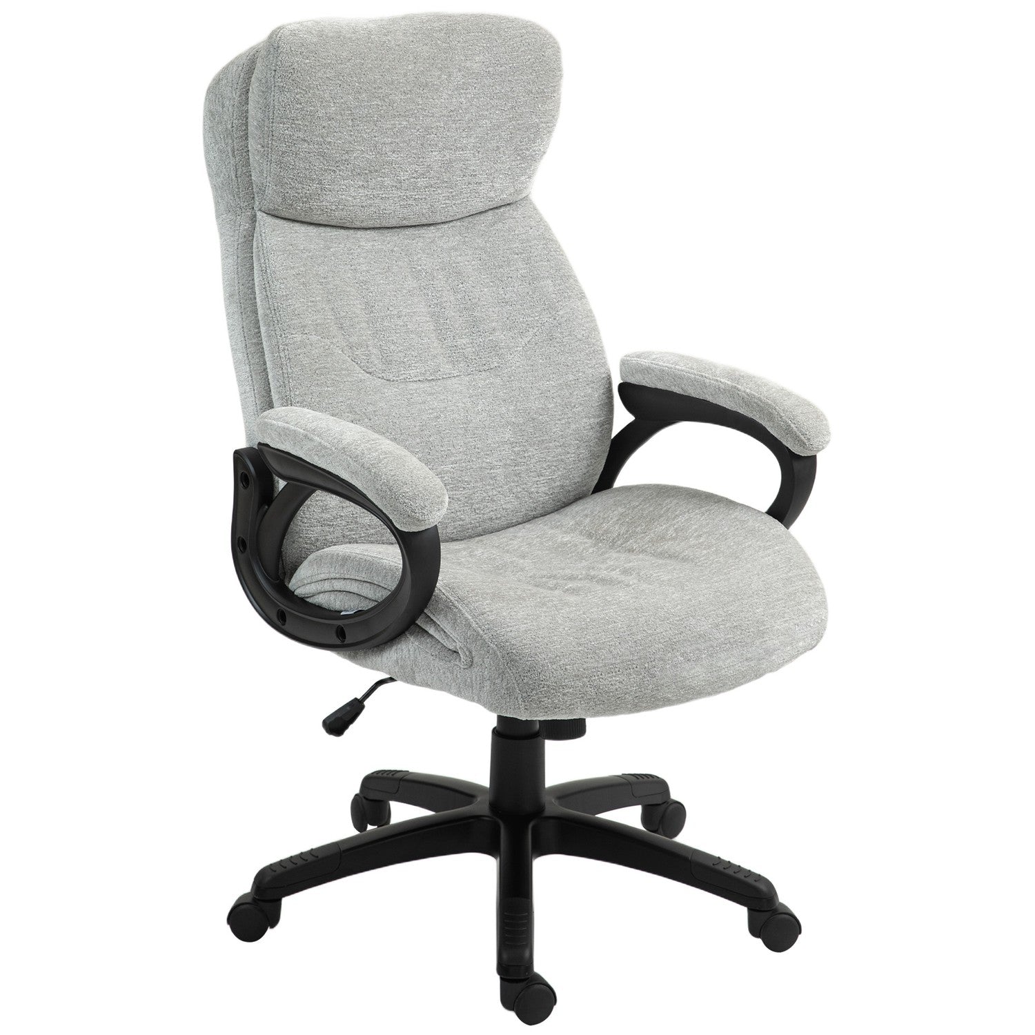 Ergonomická houpací kancelářská židle, výškově nastavitelná, světle šedá
