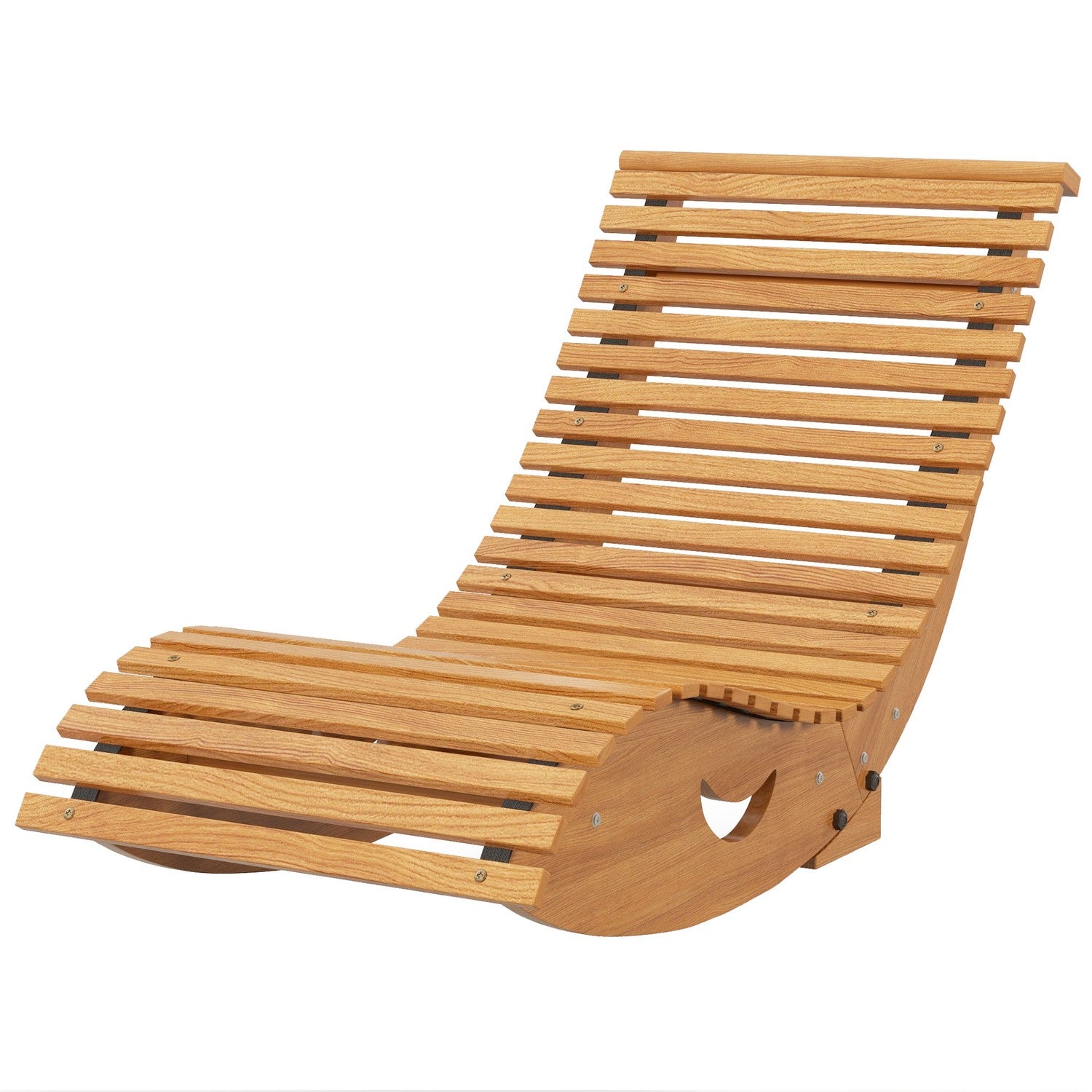 Ergonomické dřevěné houpací křeslo, teakové, nosnost 120 kg