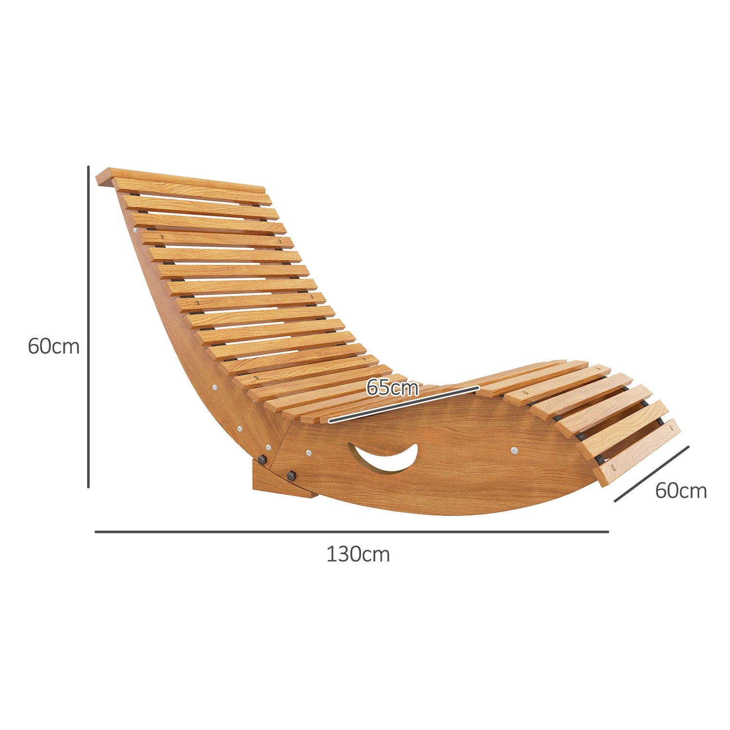 Ergonomické dřevěné houpací křeslo, teakové, nosnost 120 kg
