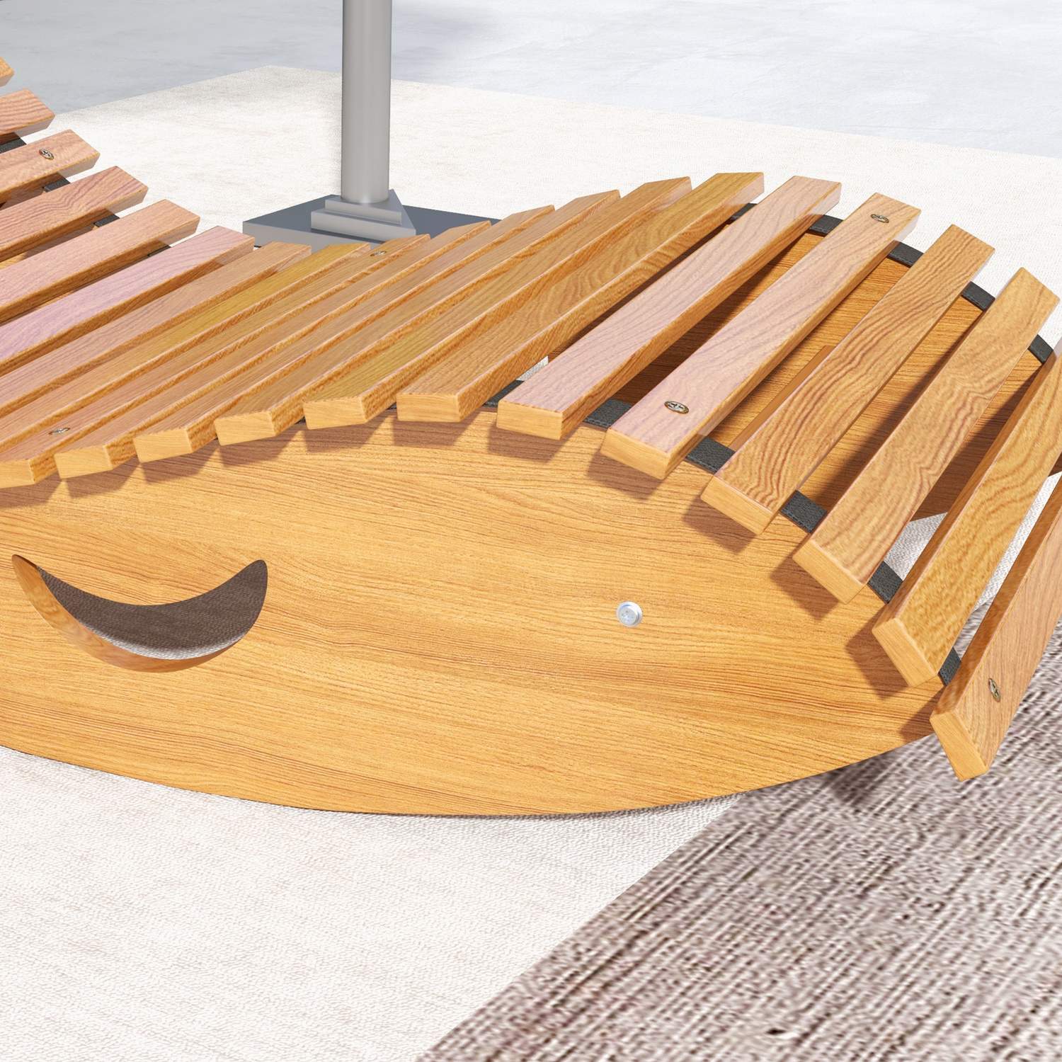 Ergonomické dřevěné houpací křeslo, teakové, nosnost 120 kg