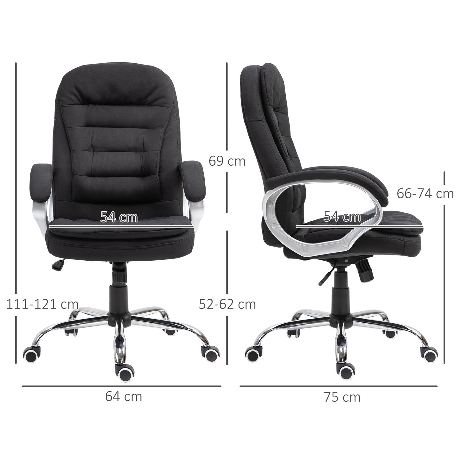 Ergonomisk kontorsstol – 360° vridbar, justerbar höjd