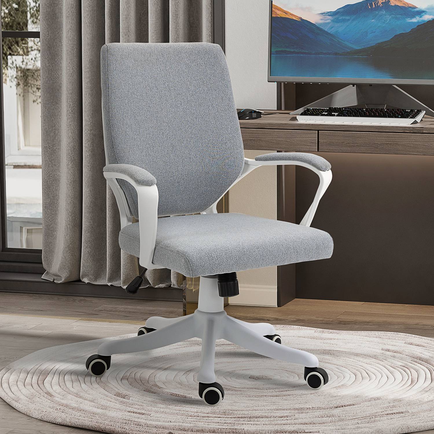 Ergonomisk kontorsstol, 360° vridbar, justerbart ryggstöd