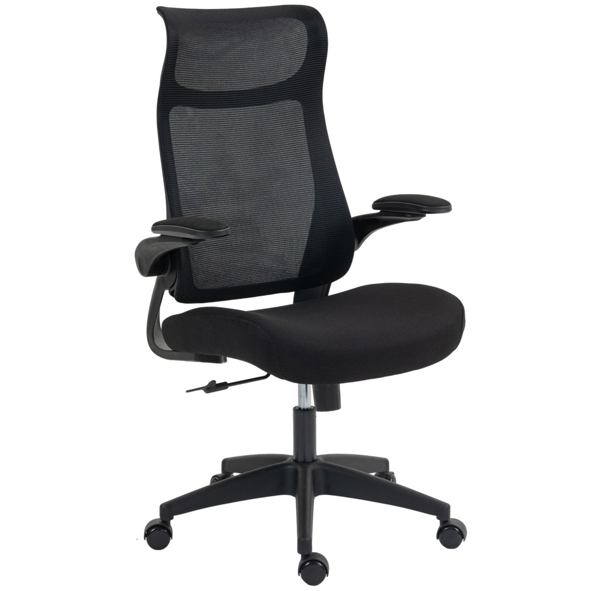 Ergonomická kancelářská židle, 3D područky, síťovaná opěrka, černá