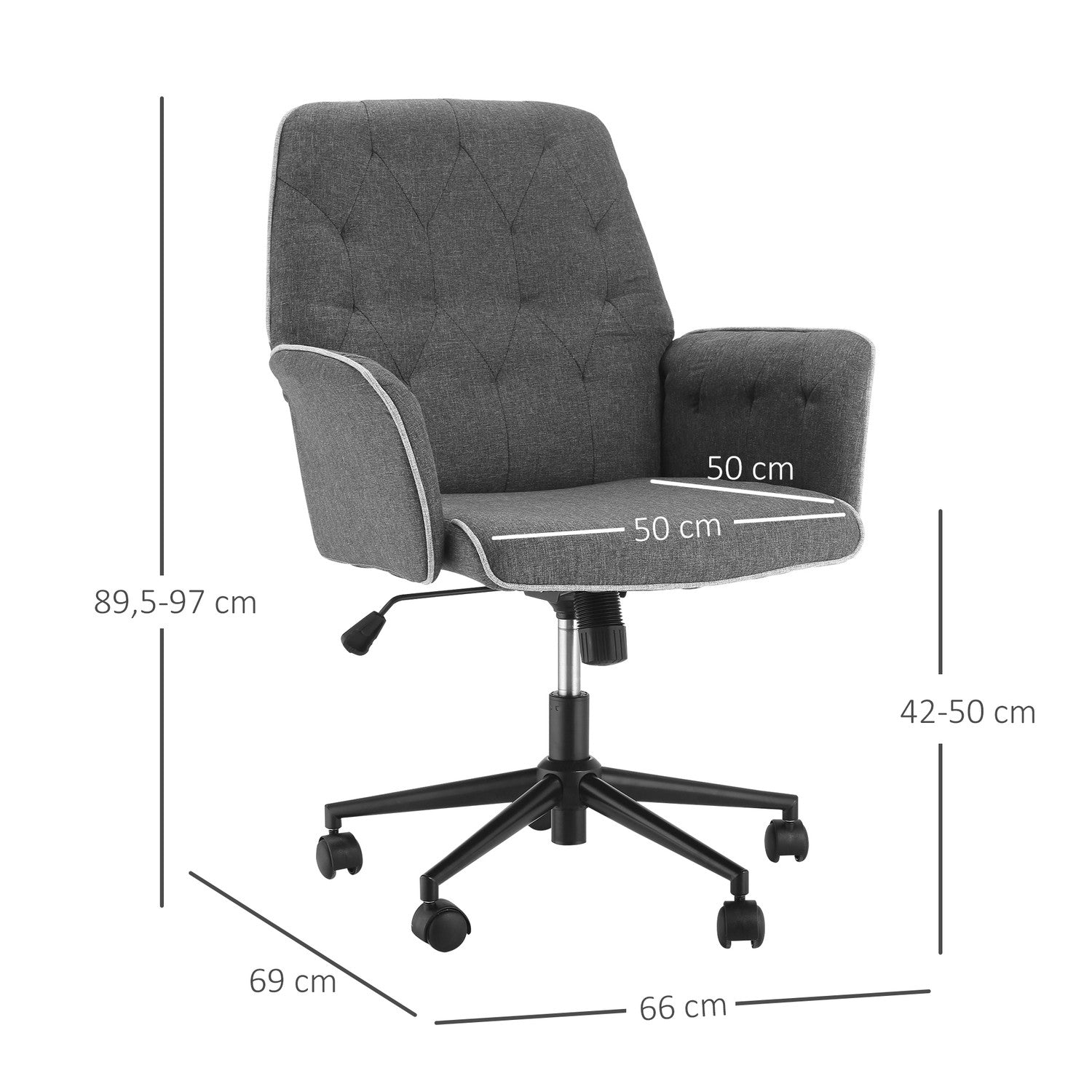 Ergonomisk kontorsstol, höjdjusterbar, vridbar funktion