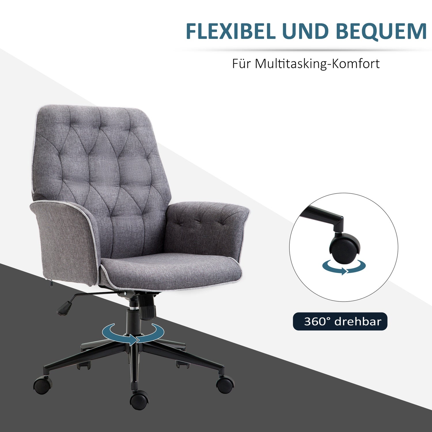 Ergonomisk kontorsstol, höjdjusterbar, vridbar funktion