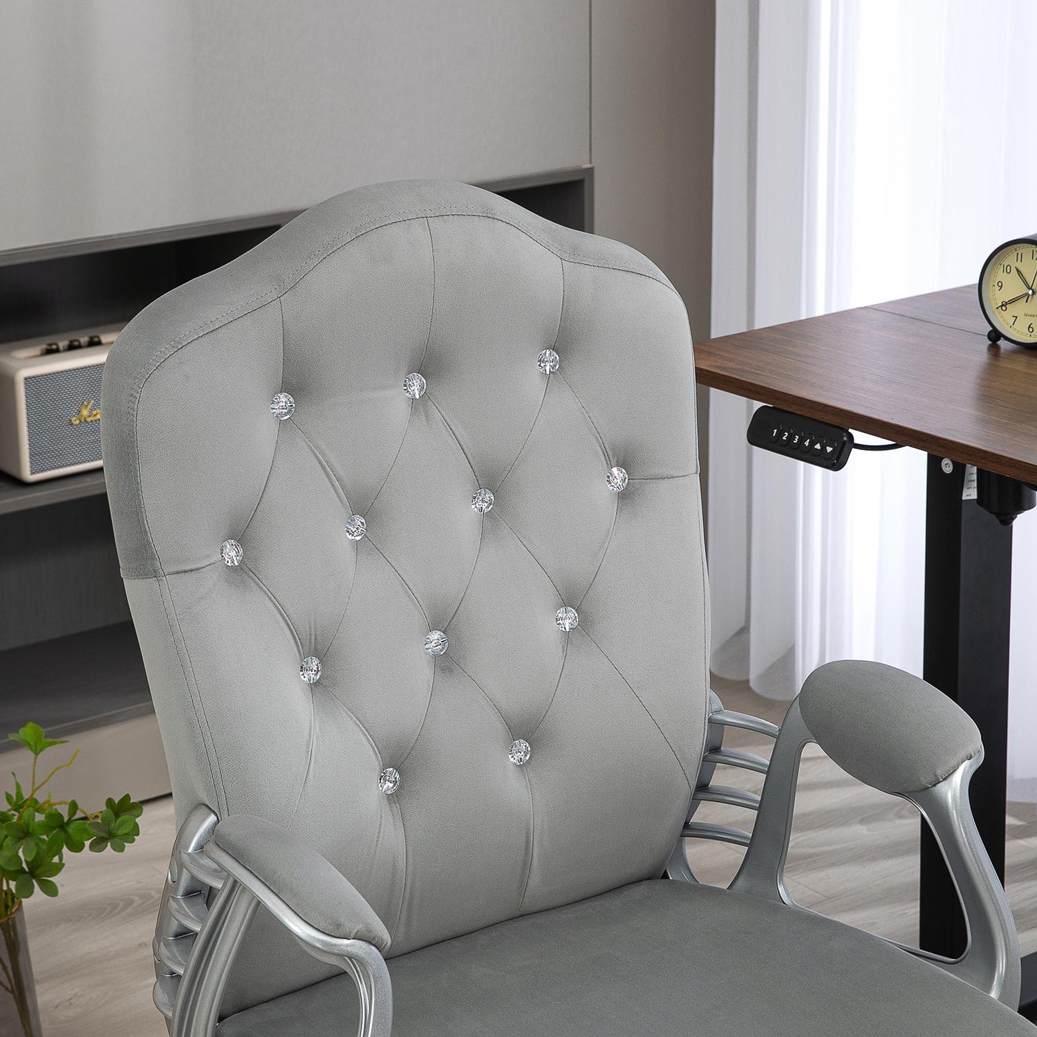 Ergonomická kancelářská židle z umělé kůže, nastavitelná, světle šedá