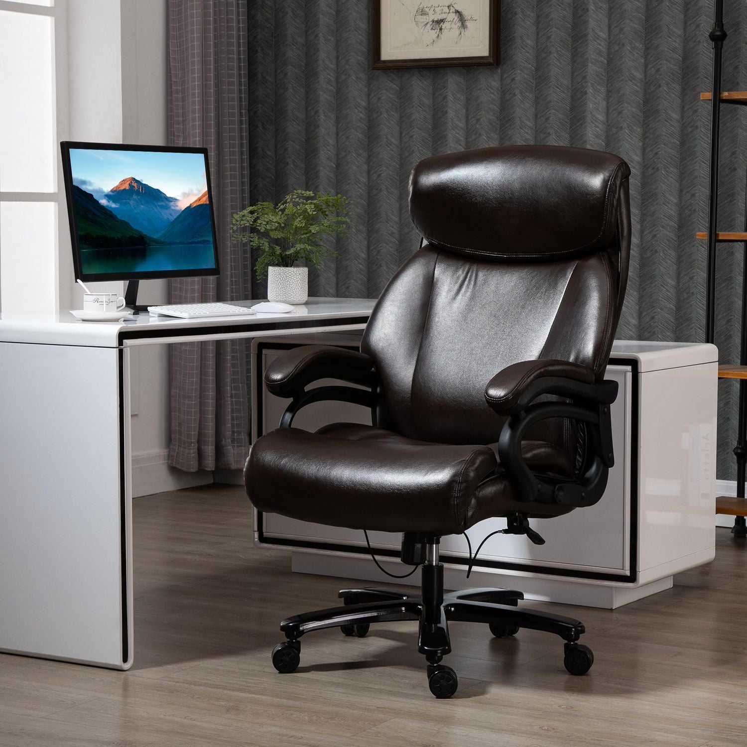 Ergonomisk kontorsstol, justerbar, 180 kg kapacitet
