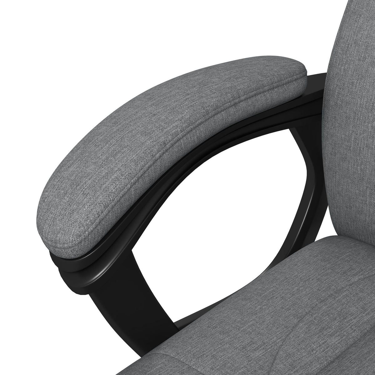 Ergonomická kancelářská židle – nastavitelná výška, šedé plátno, opěrka hlavy