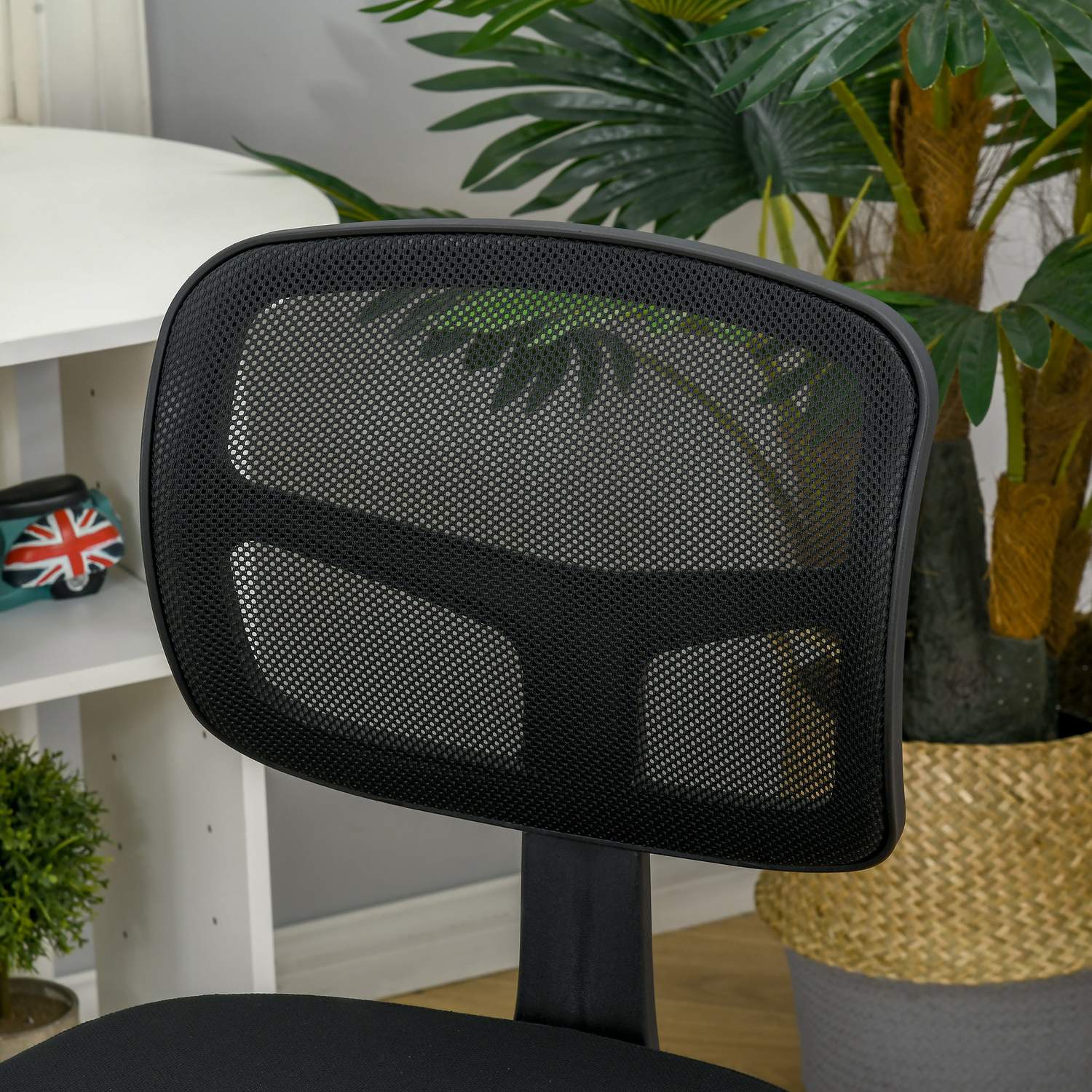Ergonomisk kontorsstol, justerbar höjd, svart mesh