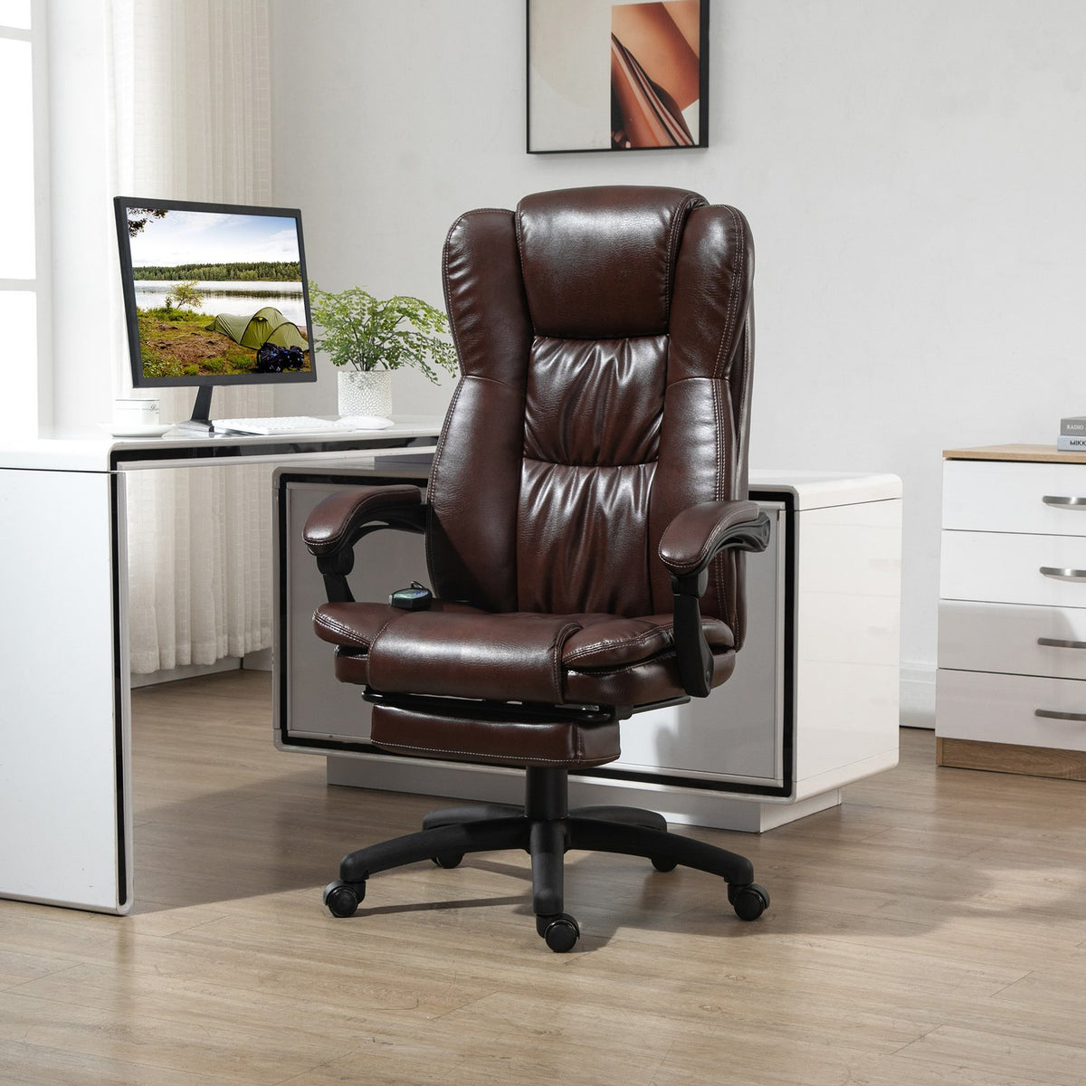 Ergonomická kancelářská židle, naklápěcí, umělá kůže