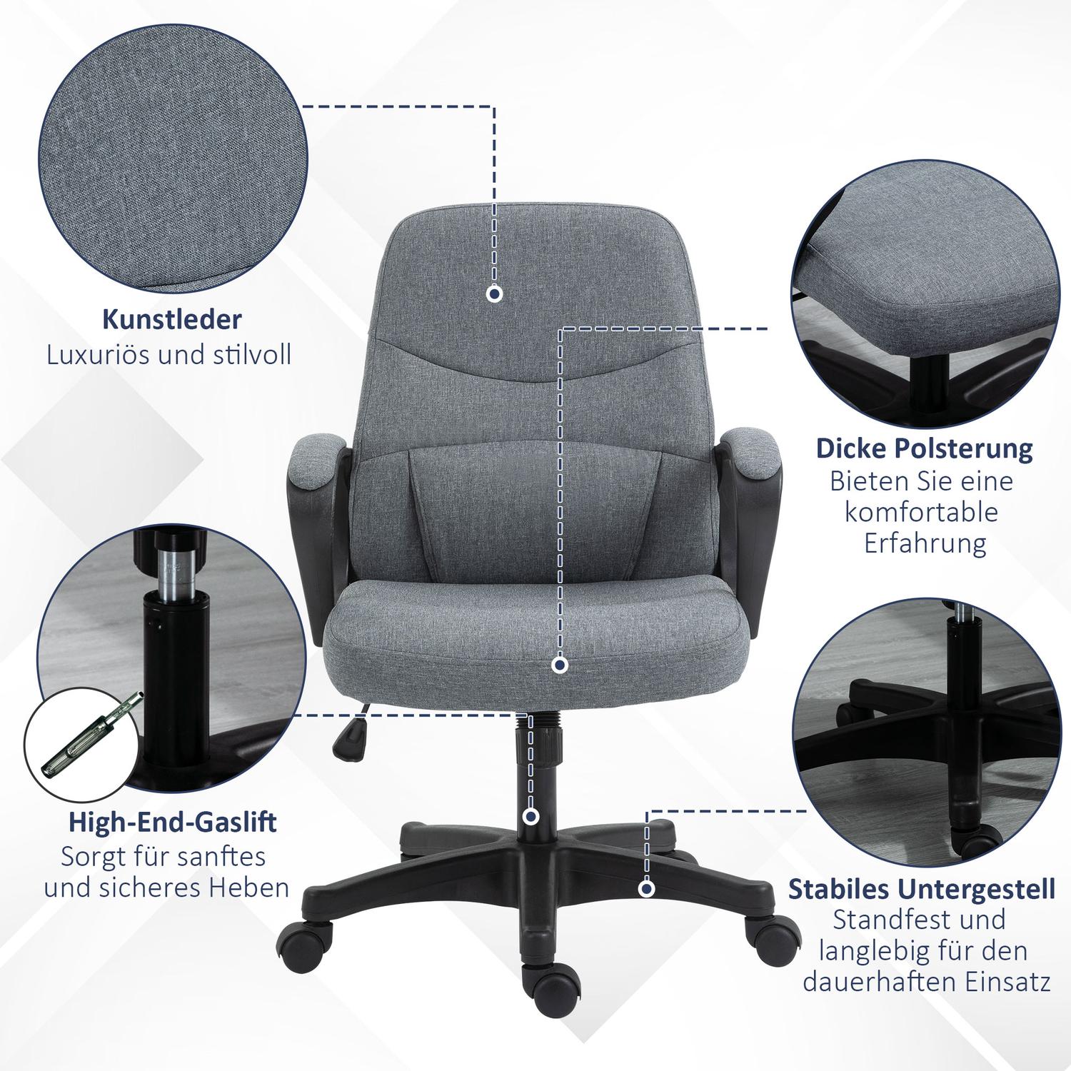 Ergonomisk kontorsstol med USB-massagefunktion