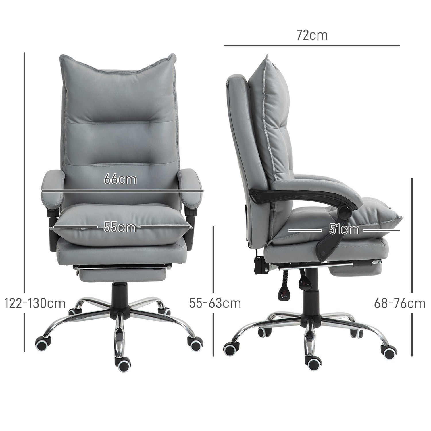 Ergonomická kancelářská židle s podnožkou, polohovací a polstrovaná
