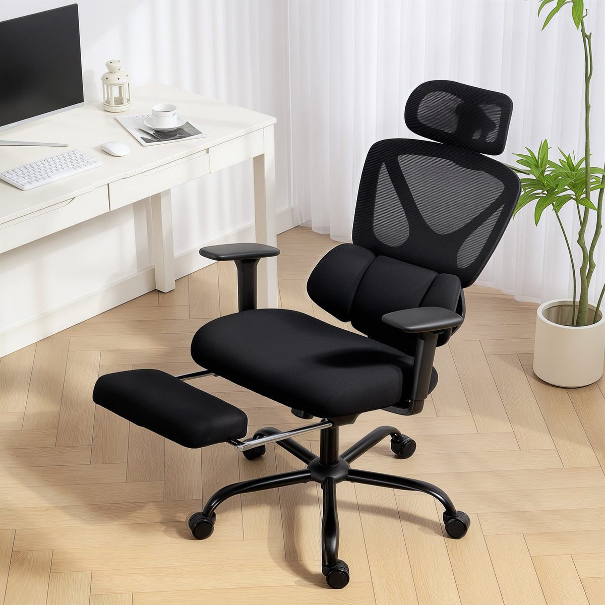 Ergonomická kancelářská židle se síťovinou, bederní opěrka, nastavitelná opěrka hlavy