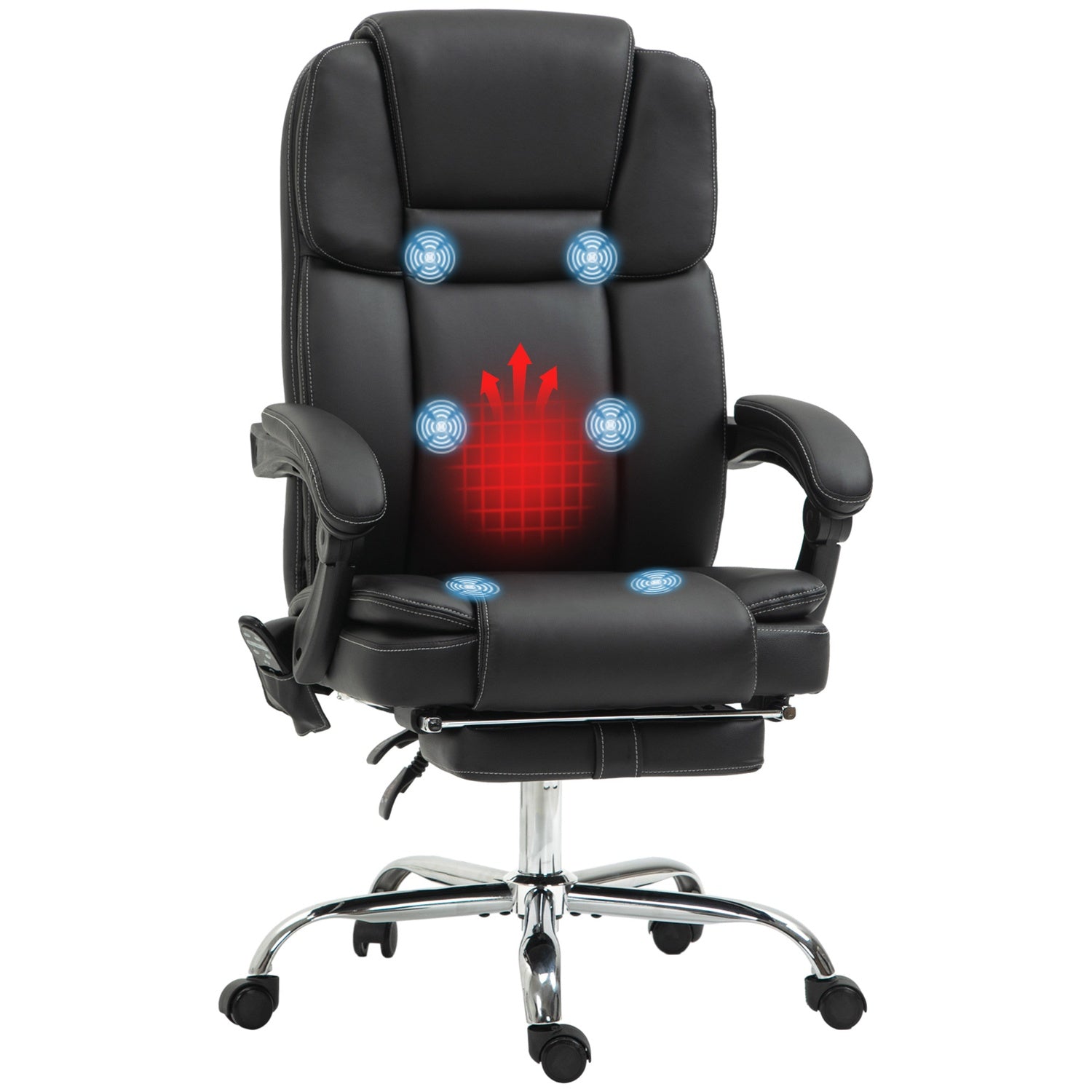 Ergonomisk kontorsstol med vibrationsmassage & värme
