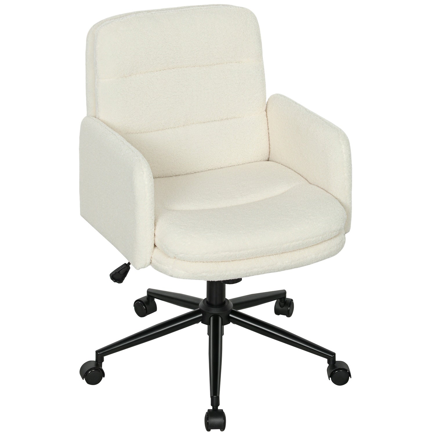 Ergonomisk kontorsstol, tygöverdrag, justerbar, krämfärgad