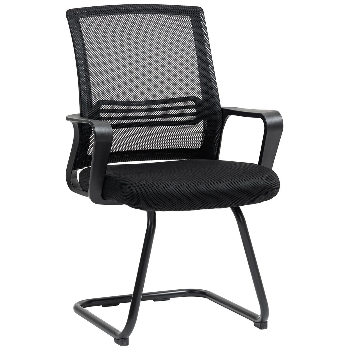 Ergonomická síťovaná židle, pěnová, s kovovými nohami, černá