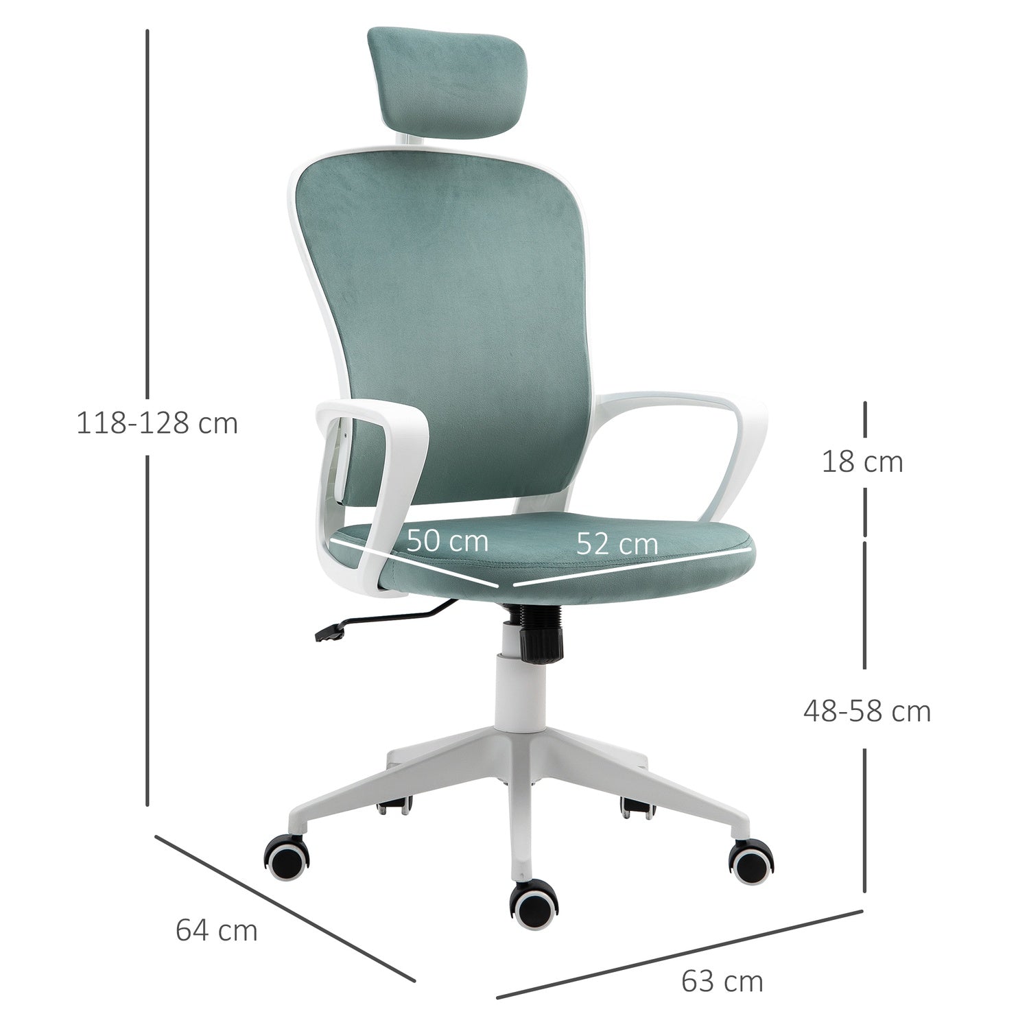 Ergonomisk skrivbordsstol, justerbar höjd, vippfunktion