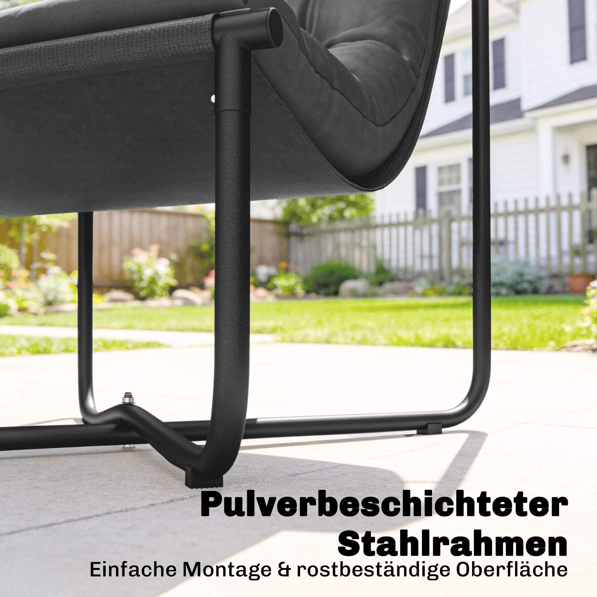 Ergonomisk trädgårdsstol med dyna, mörkgrå, 120 kg kapacitet