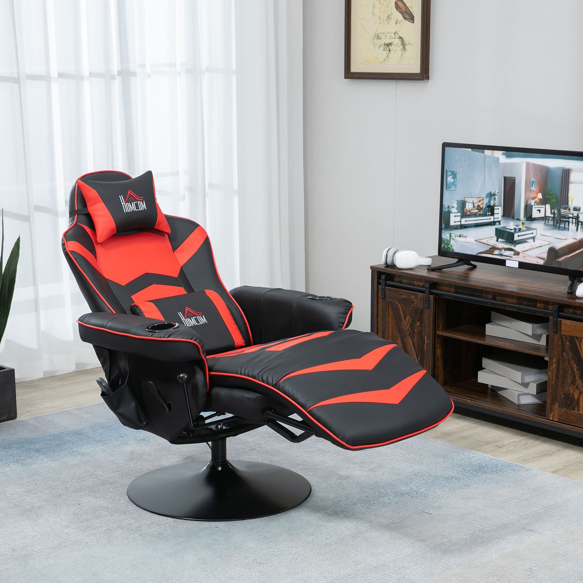 Ergonomické relaxační křeslo, lehátko, imitace kůže, masážní funkce