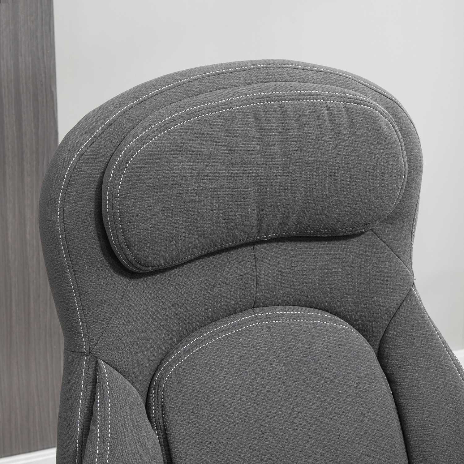 Ergonomisk vridbar kontorsstol, höjdjusterbar, linnelook