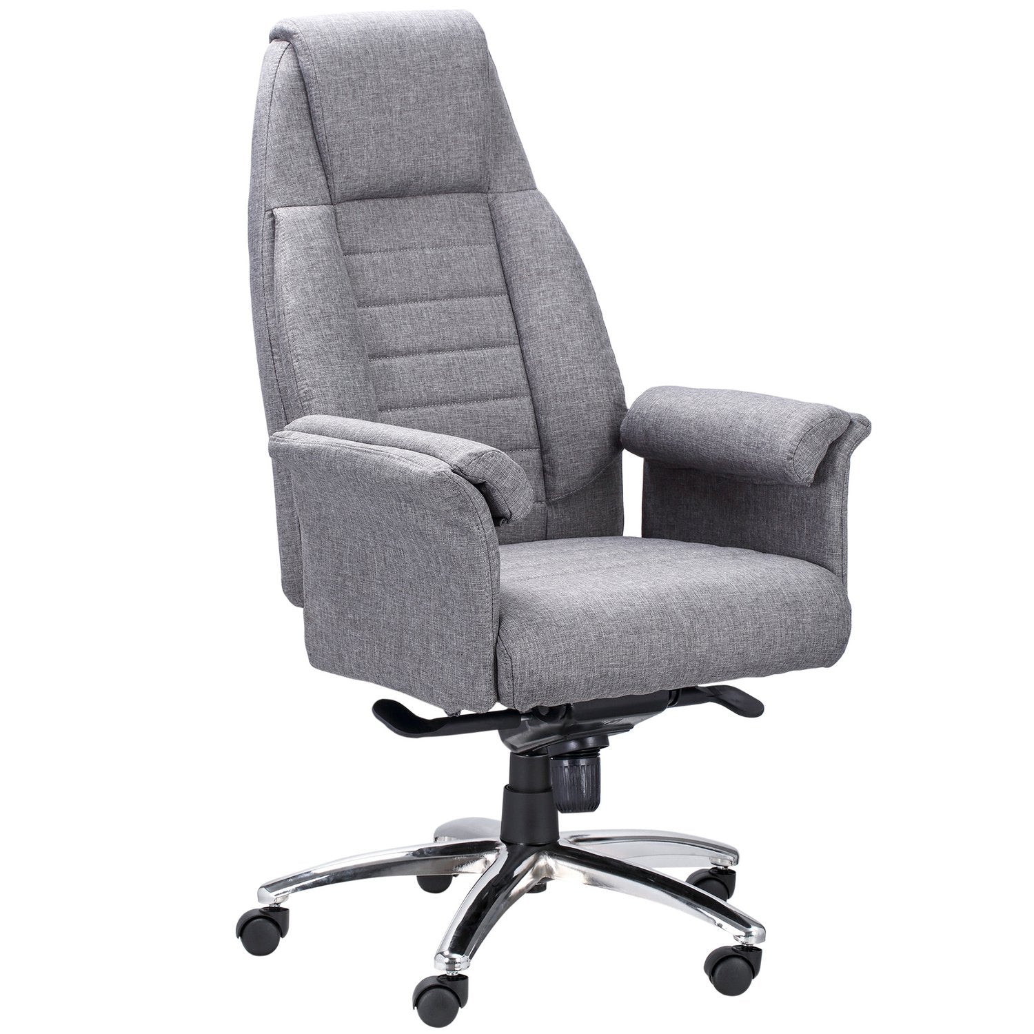 Ergonomisk vridbar kontorsstol, justerbara armstöd, ljusgrå