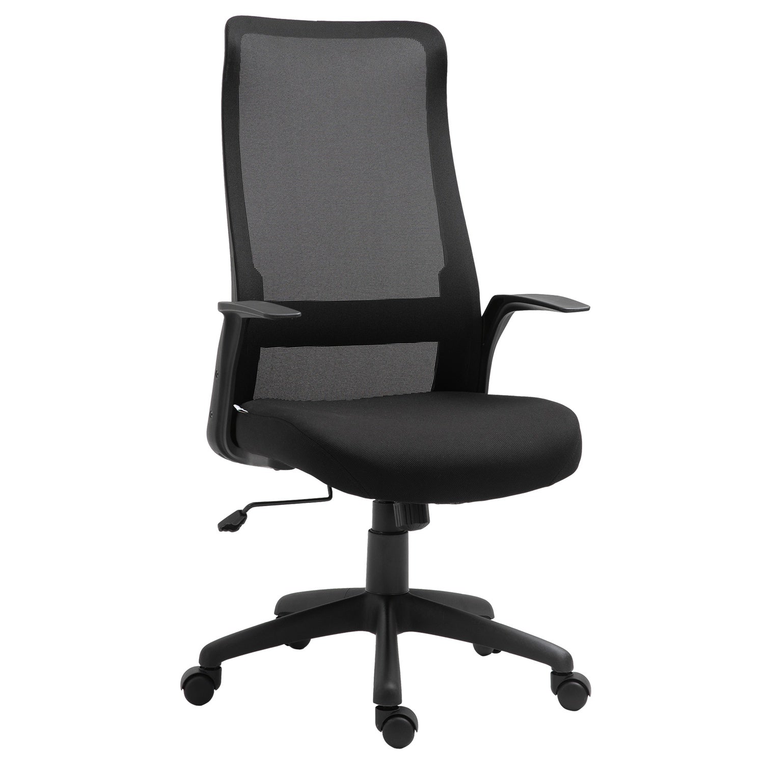 Ergonomisk vridbar kontorsstol, justerbar höjd, svart