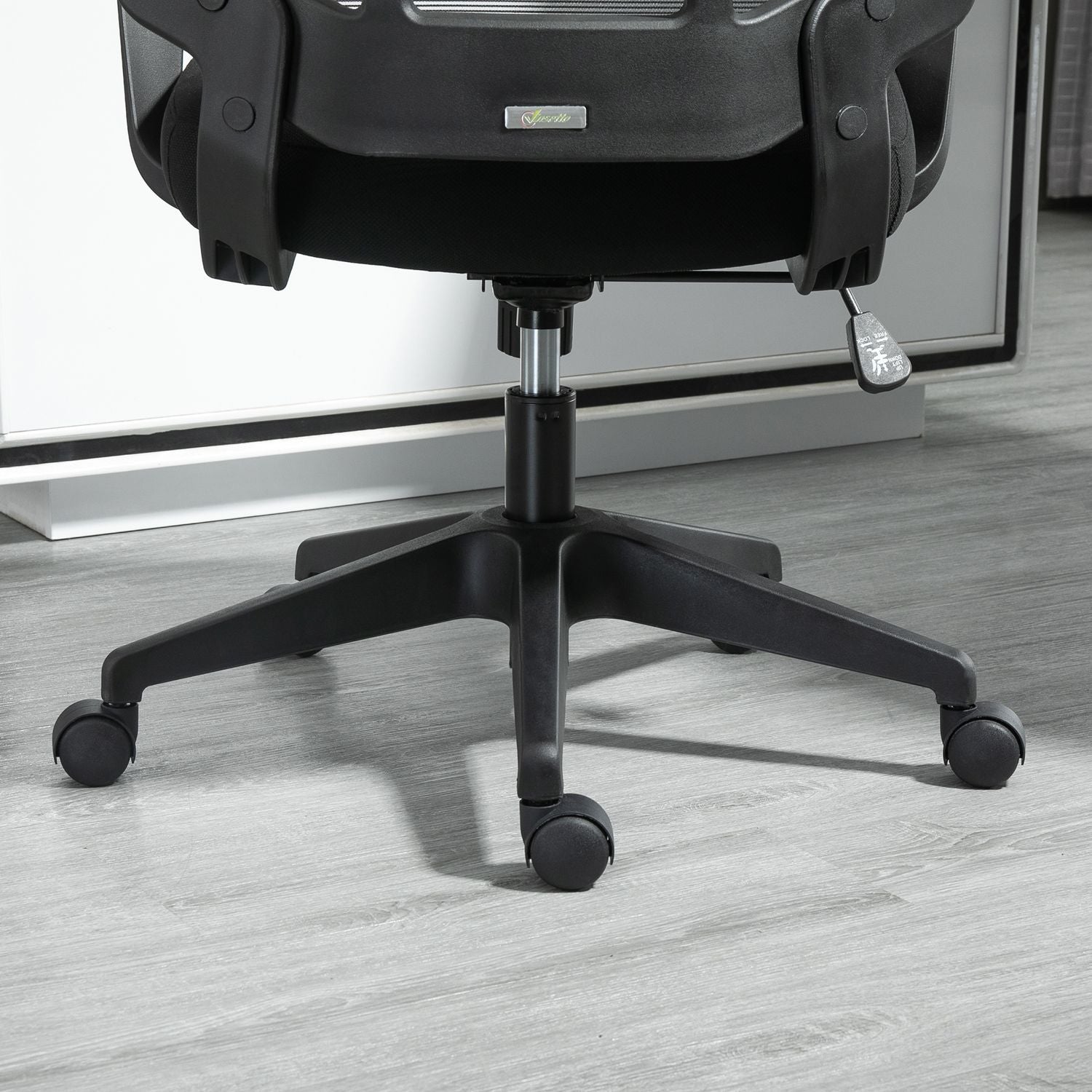 Ergonomisk vridbar kontorsstol, justerbar höjd, svart