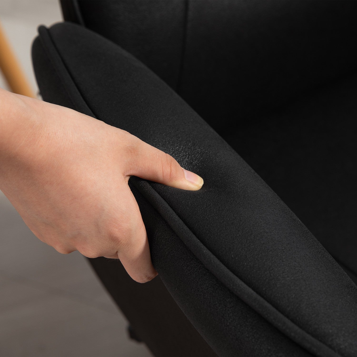 Ergonomická otočná kancelářská židle s nastavitelnou výškou, černá, z mikrovlákna