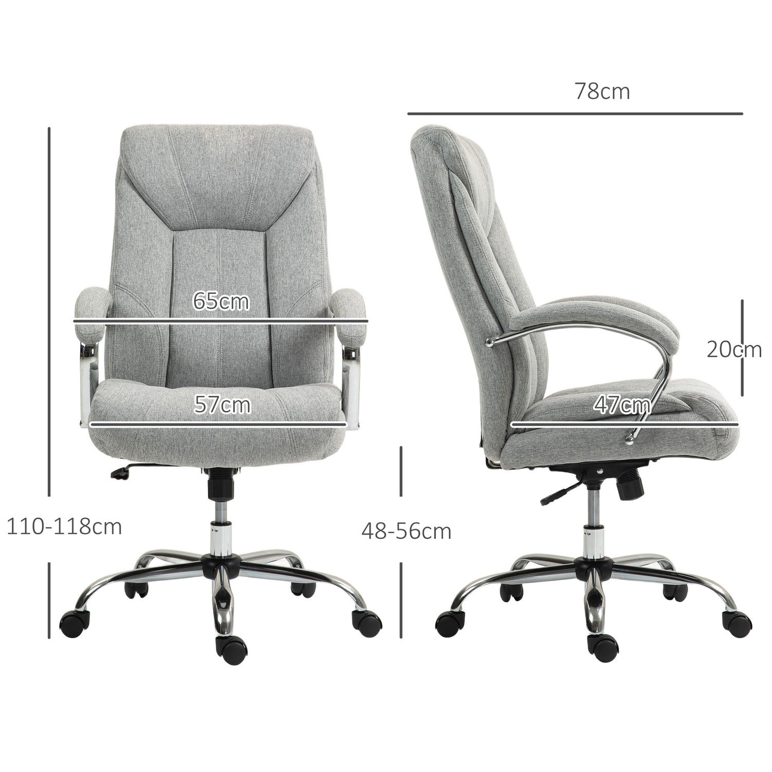 Ergonomická otočná kancelářská židle, polstrované nastavitelné područky