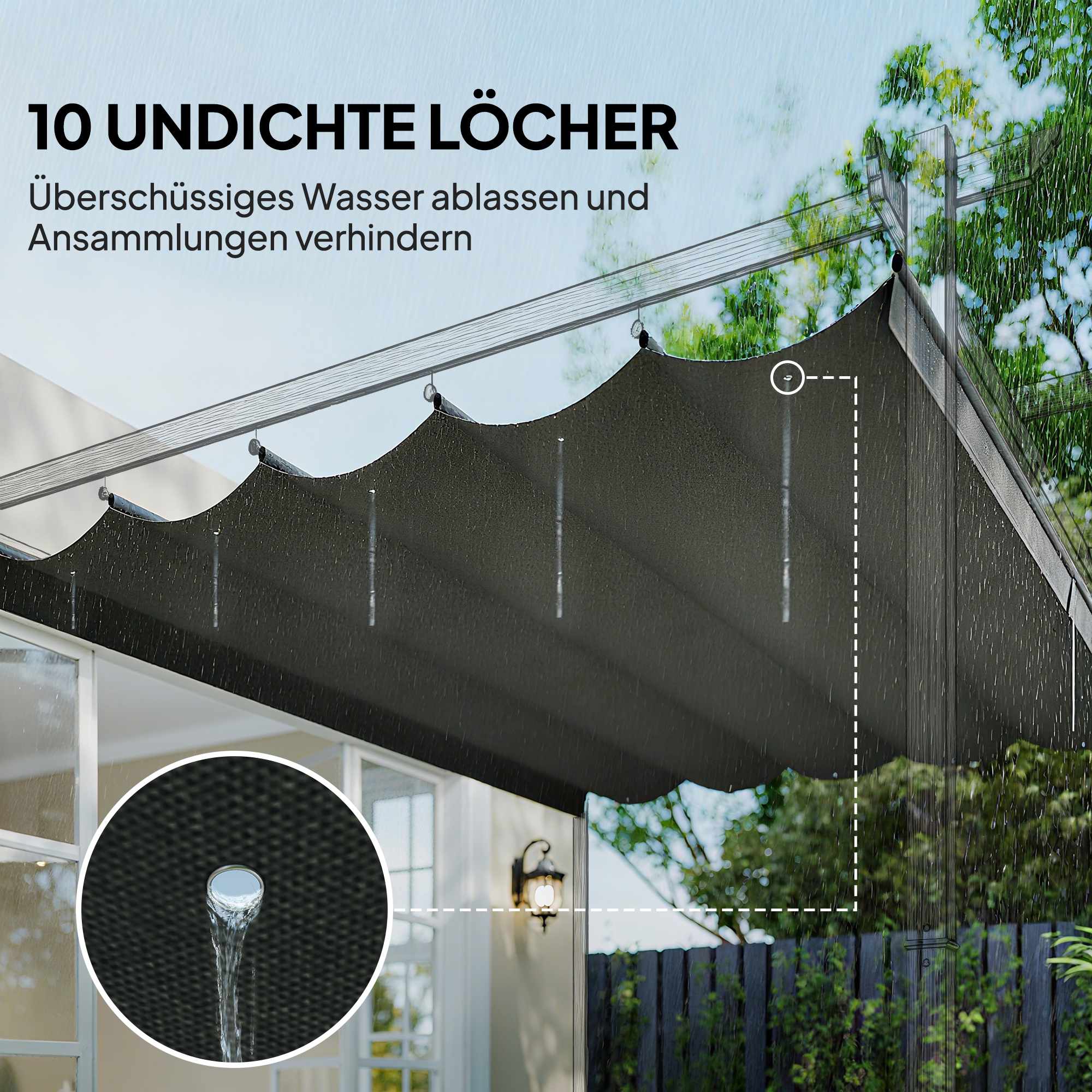 Ersättningstak för 3x3m Pergola, Ljusgrå, Polyester