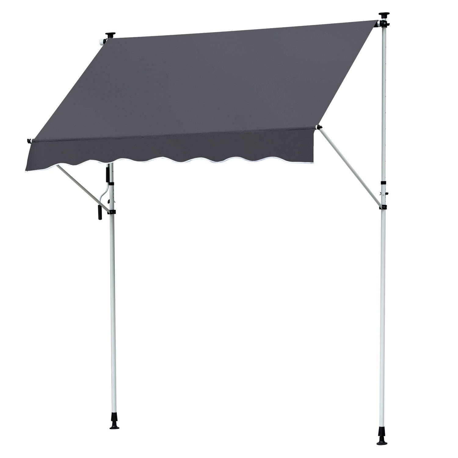 Fällbar aluminium Balkongmarkis, Solskydd, 2x1,2M, Grå