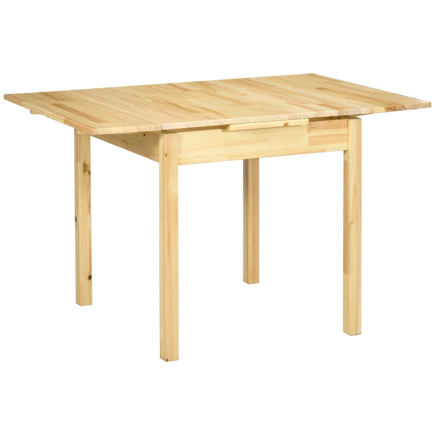 Fällbart träbord för 2-4 personer, naturlig finish, 120x80x75cm