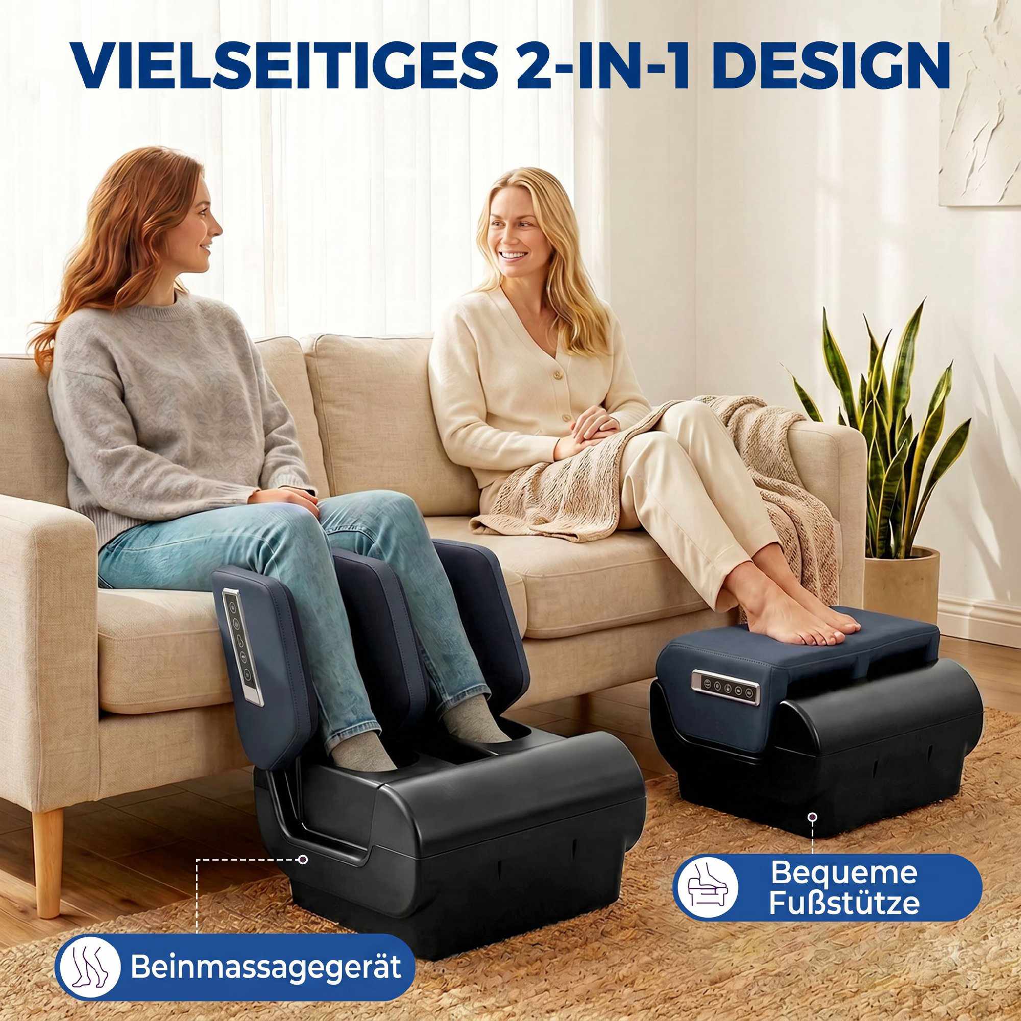 Fot- och benmassageapparat med värme, luftkompression och timer